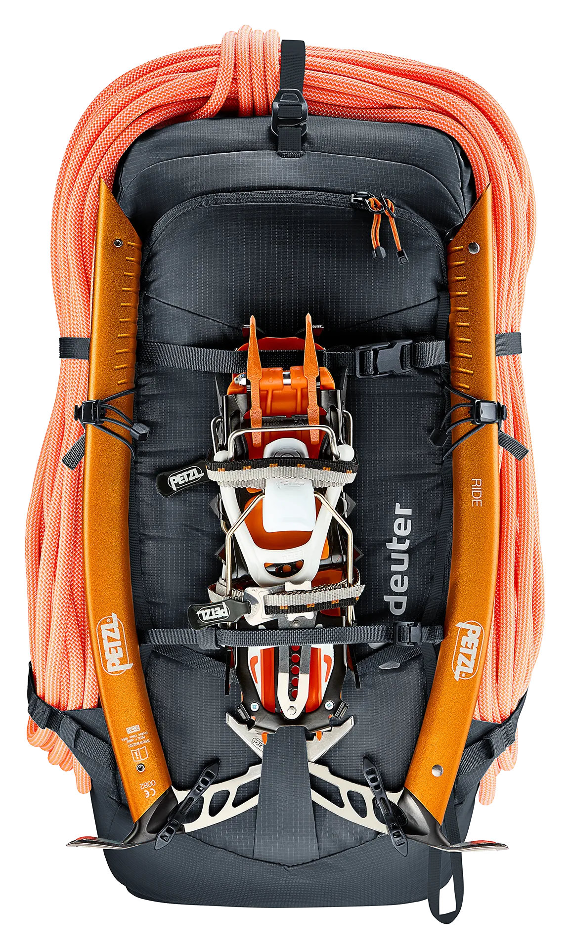 climbing backpack, rock climbing, carabiners, rope, protections