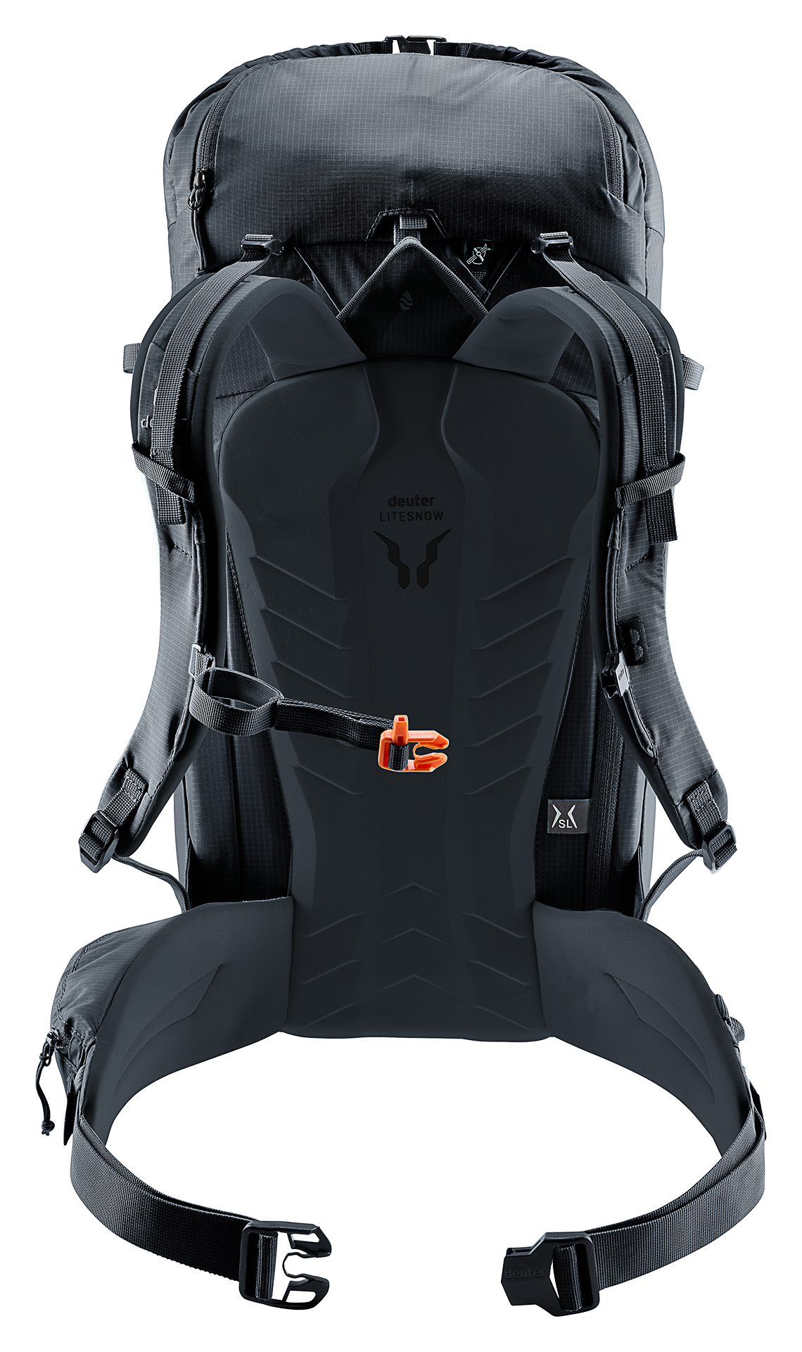 backpack, external frame, hiking, black, adjustable sternum strap
