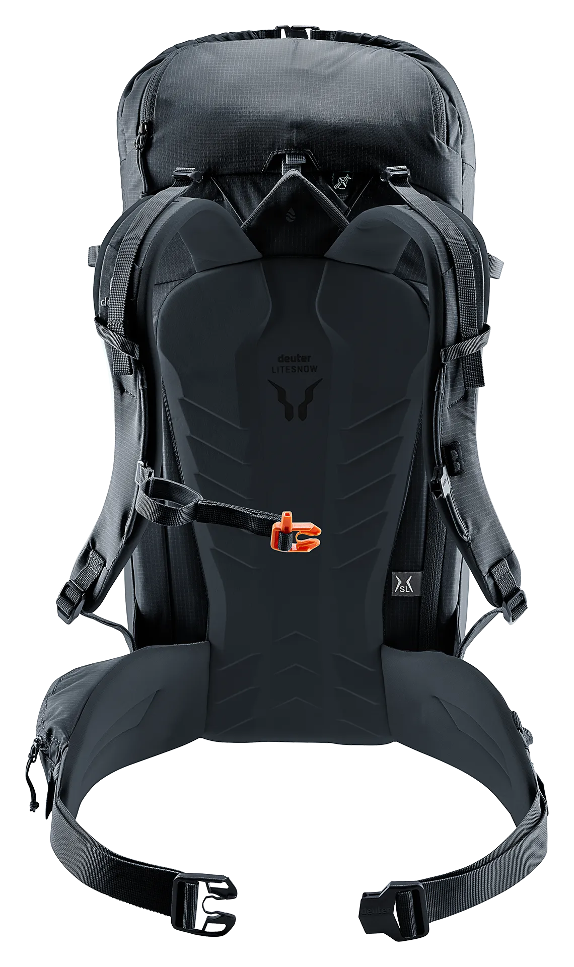 backpack, external frame, hiking, black, adjustable sternum strap