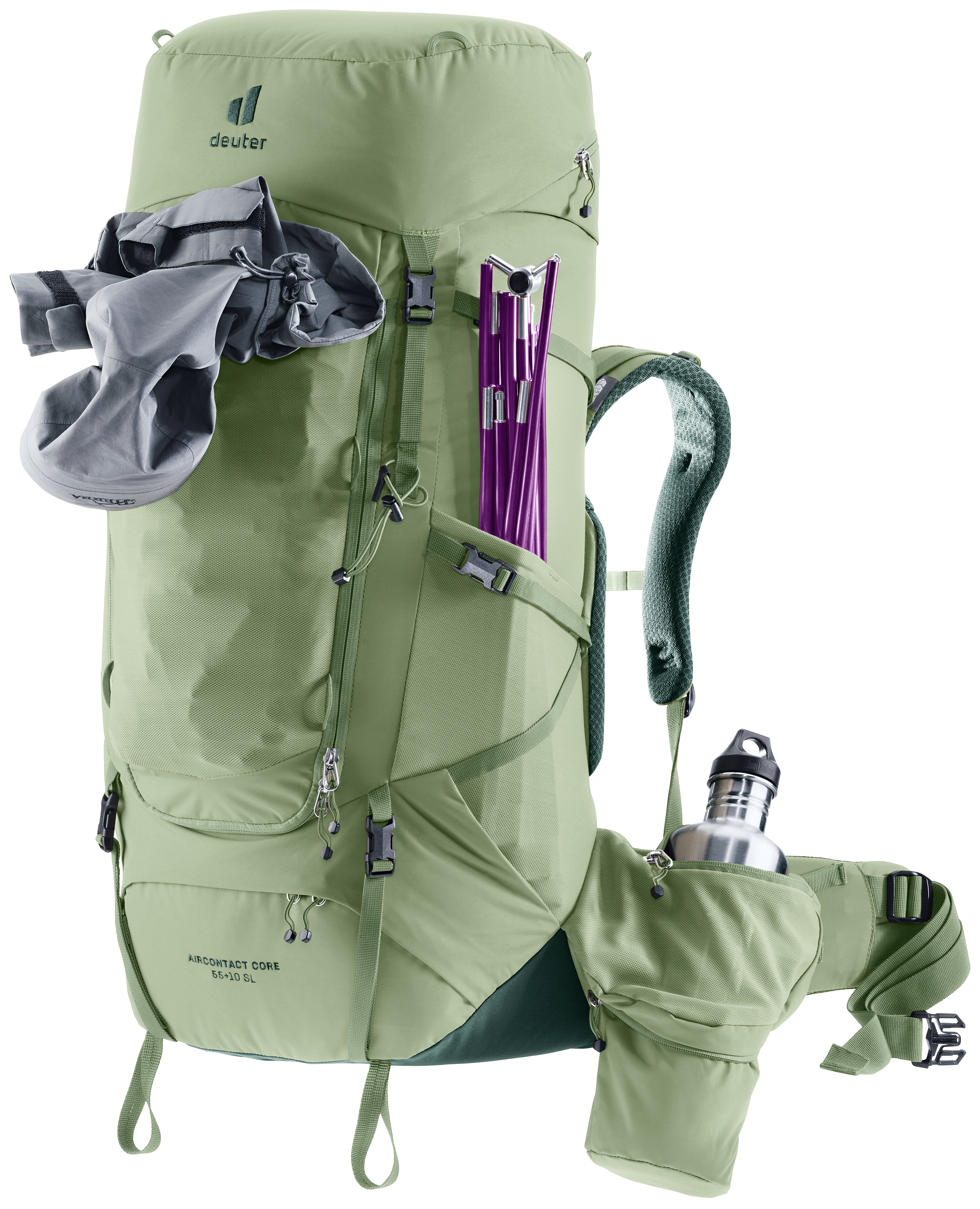 Aircontact Core 55+10 SL Aircontact Core 55+10 SL - Backpacking packs - grove ivy
