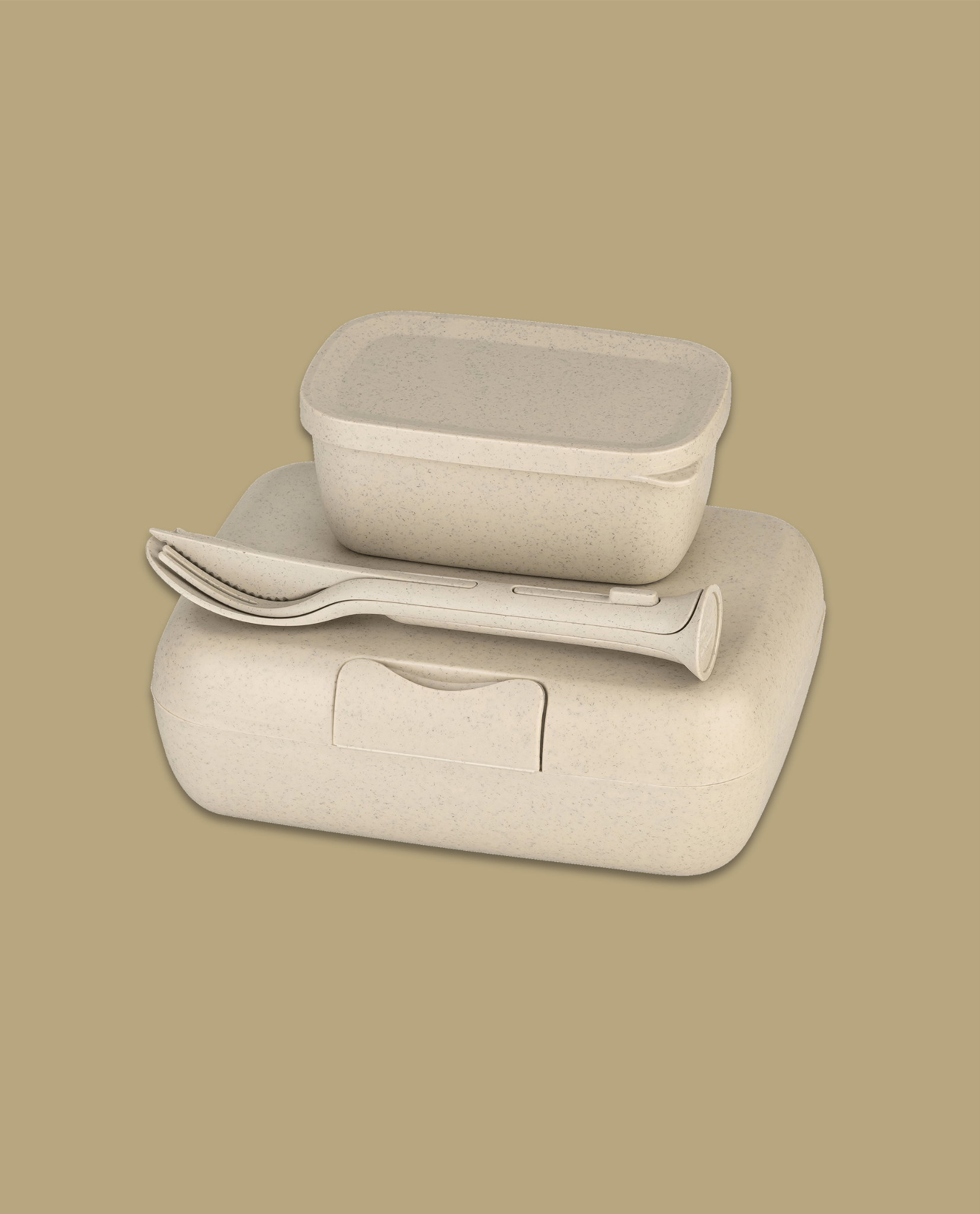 h_koziol_desktop lunch box, bento, plastic container, to-go set, cutlery set