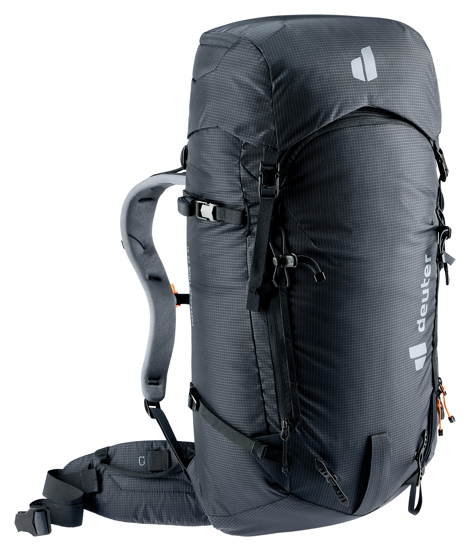 backpack, hiking pack, travel bag, gray, shoulder strap