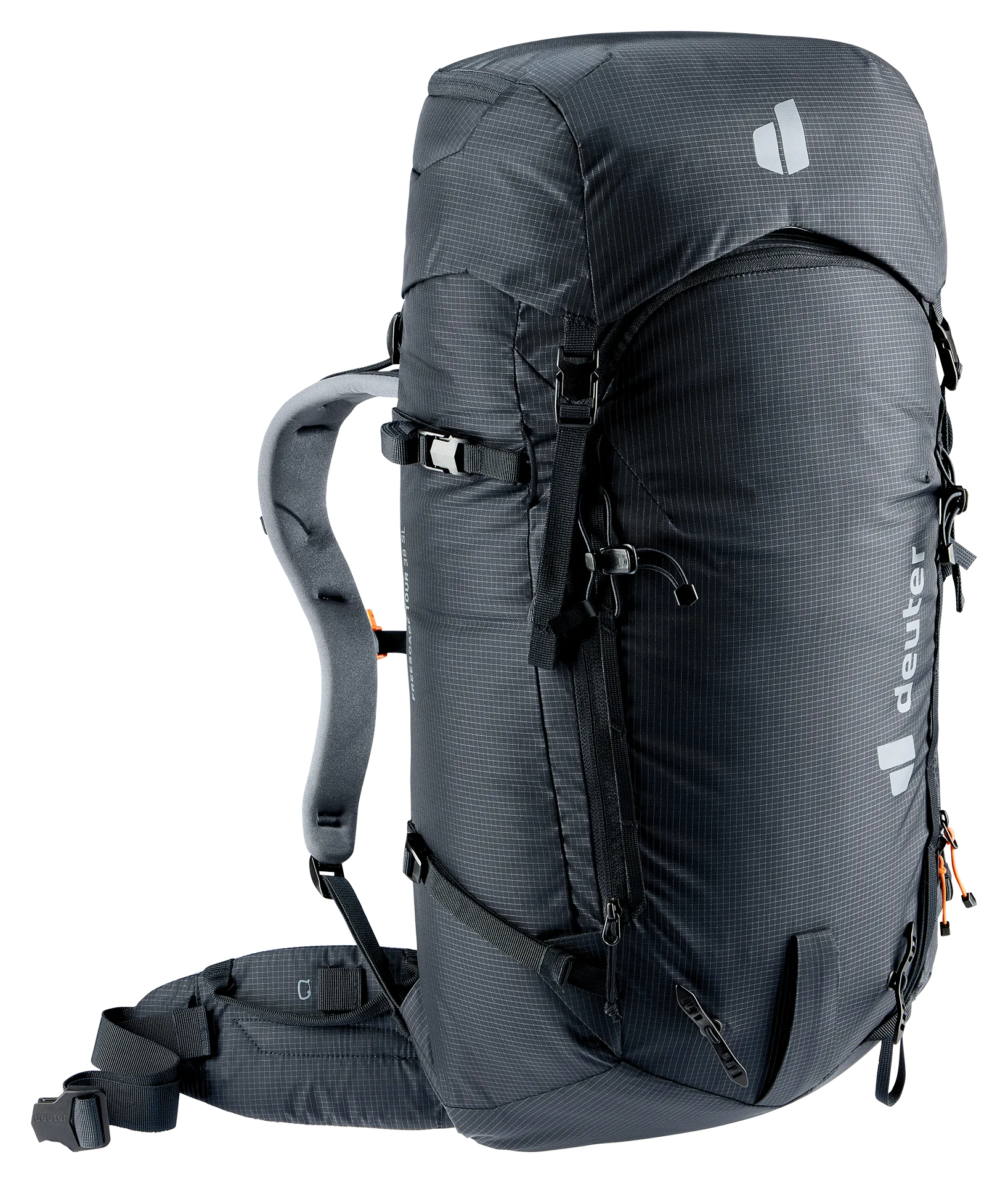 backpack, hiking pack, travel bag, gray, shoulder strap