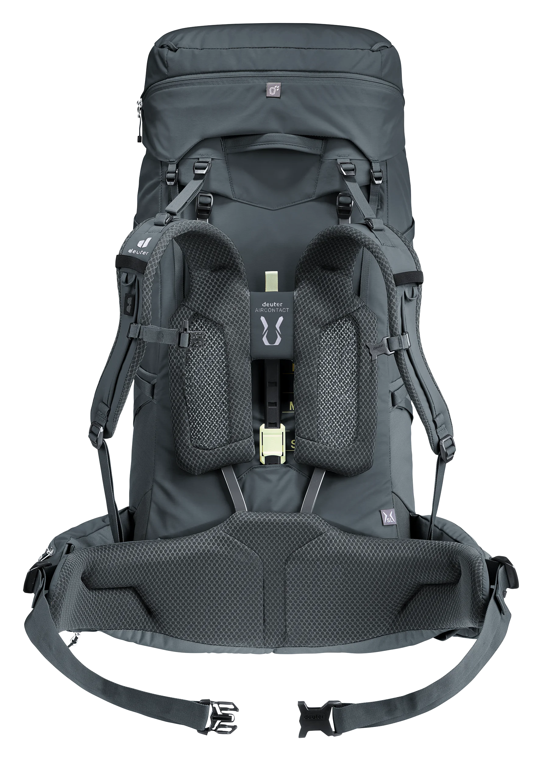 backpack, hiking backpack, shoulder straps, padded back, gray