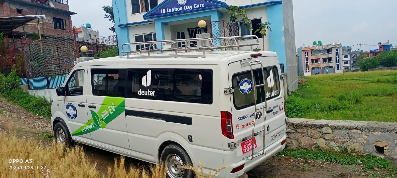 minivan, cargo van, electric vehicle, white van, rear ladder
