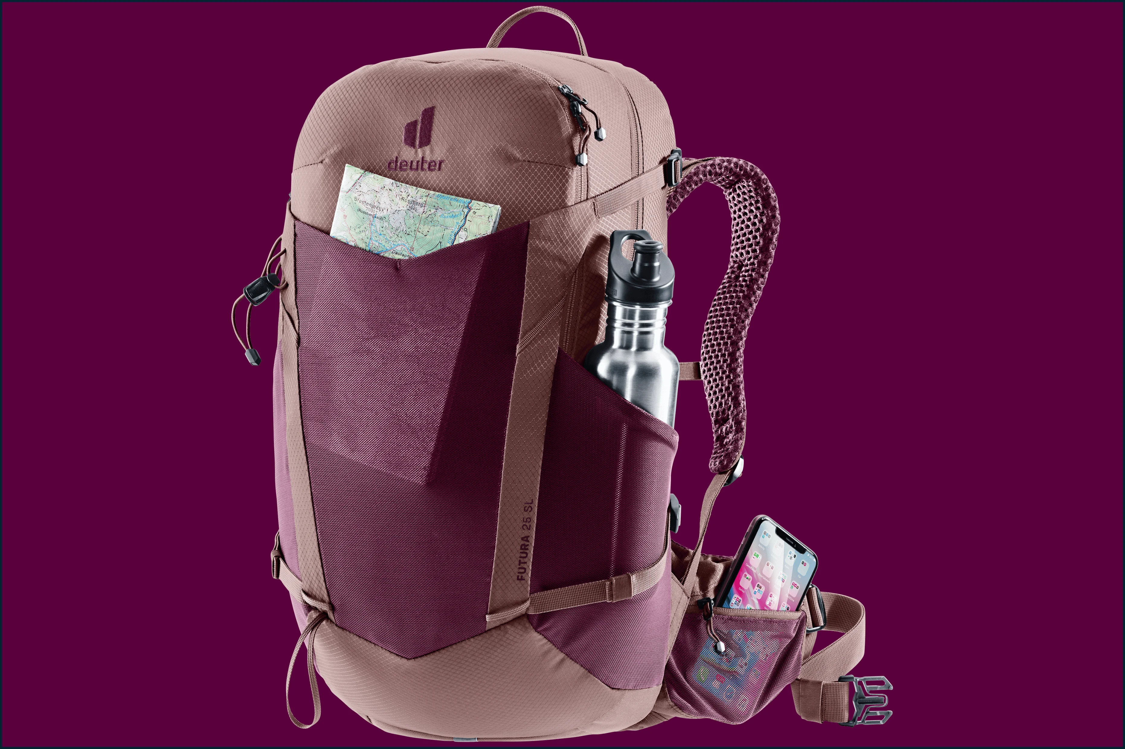 backpack, hydration, water bottle, pocket, mesh pocket