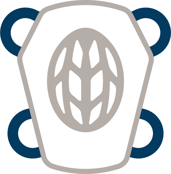 STABILE LASTKONTROLLE DANK ABNEHMBARER HELMNETZ-FIXIERUNG