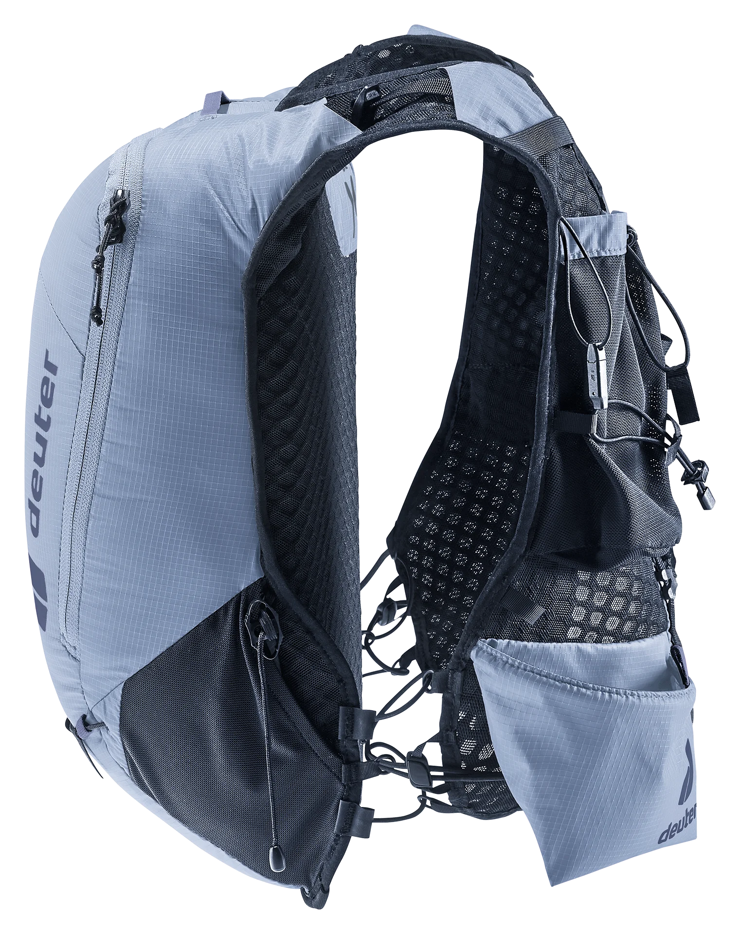 backpack, ergonomic, mesh, zippers, blue