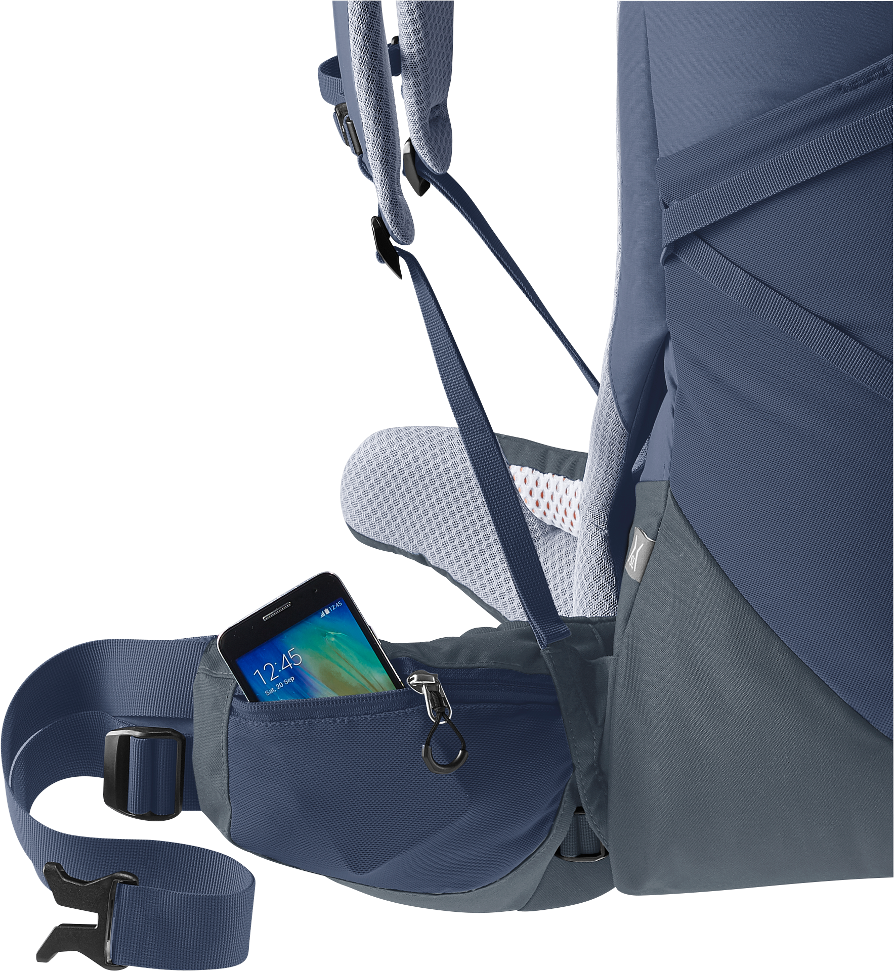 Aircontact Core 60+10 SL Bag, Accessories, Strap, Handbag, Backpack, backpack, hip belt, phone pocket, blue, straps