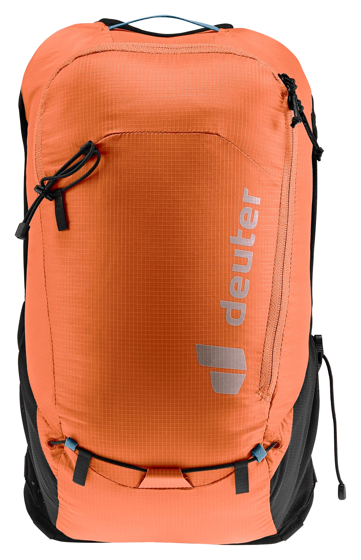 backpack, orange, rugged, zippered pocket, compression straps