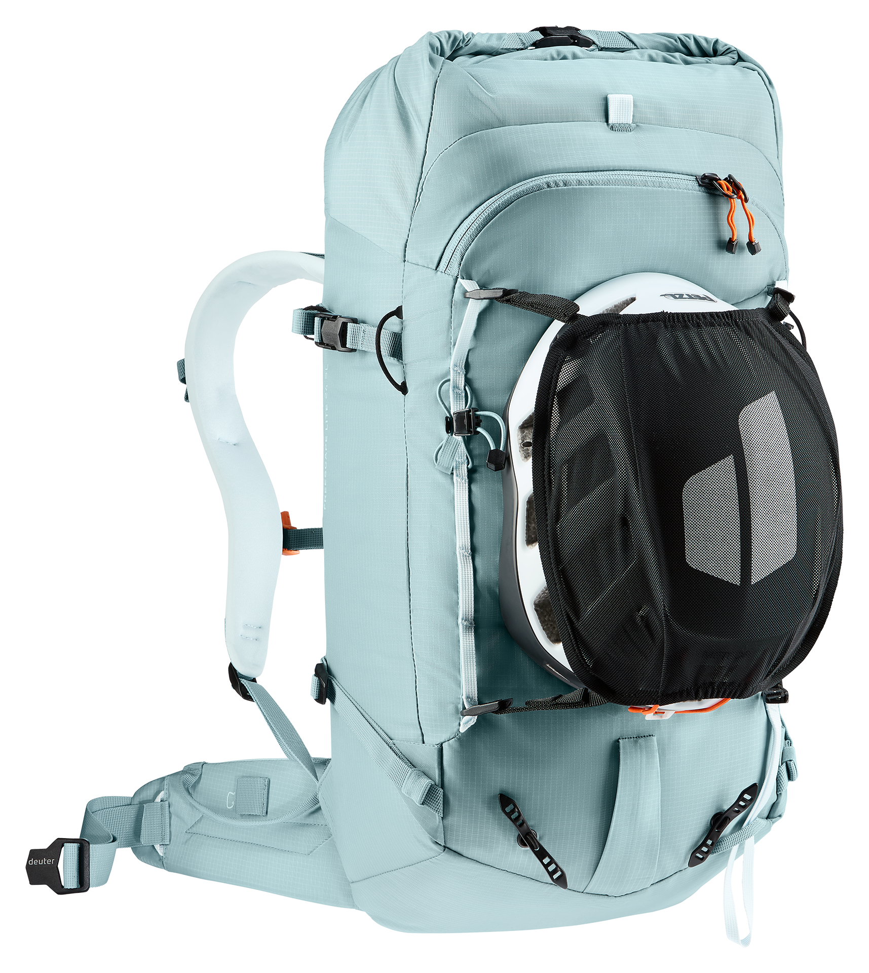 backpack, hydration, front-pocket, mesh-pocket, aqua-blue