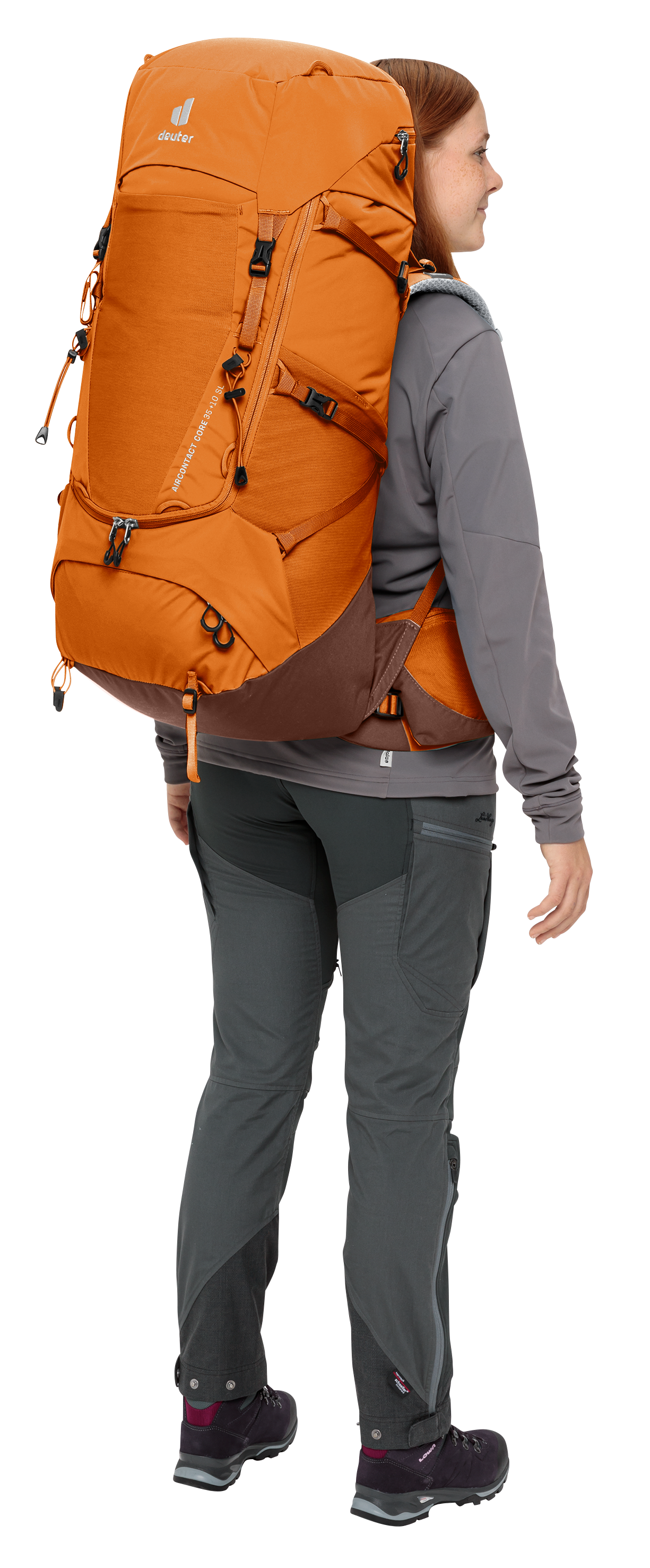 Aircontact Core 35+10 SL Bag, Backpack, Adult, Man, Person, backpack, hiking, orange, multi-pocket, woman