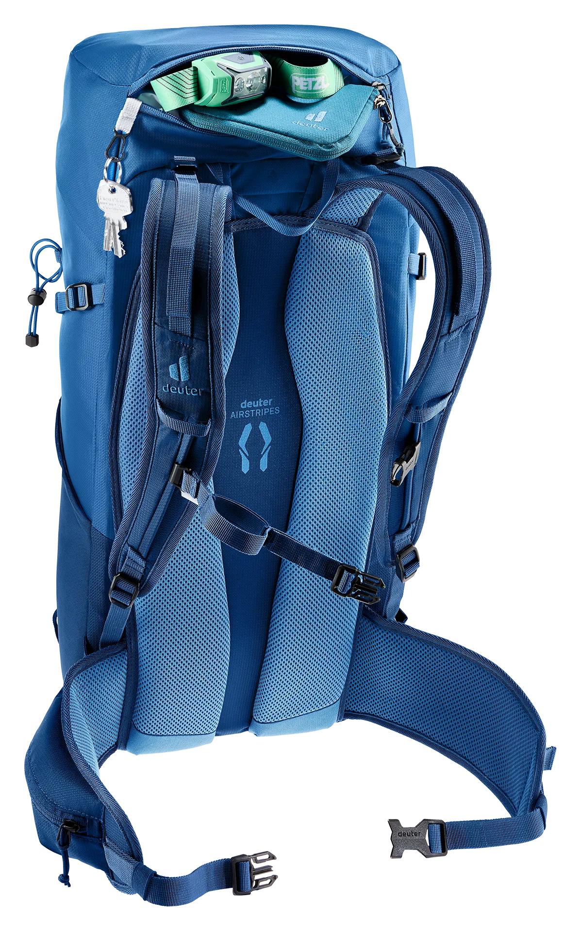 backpack, hydration, blue, shoulder straps, mesh padding