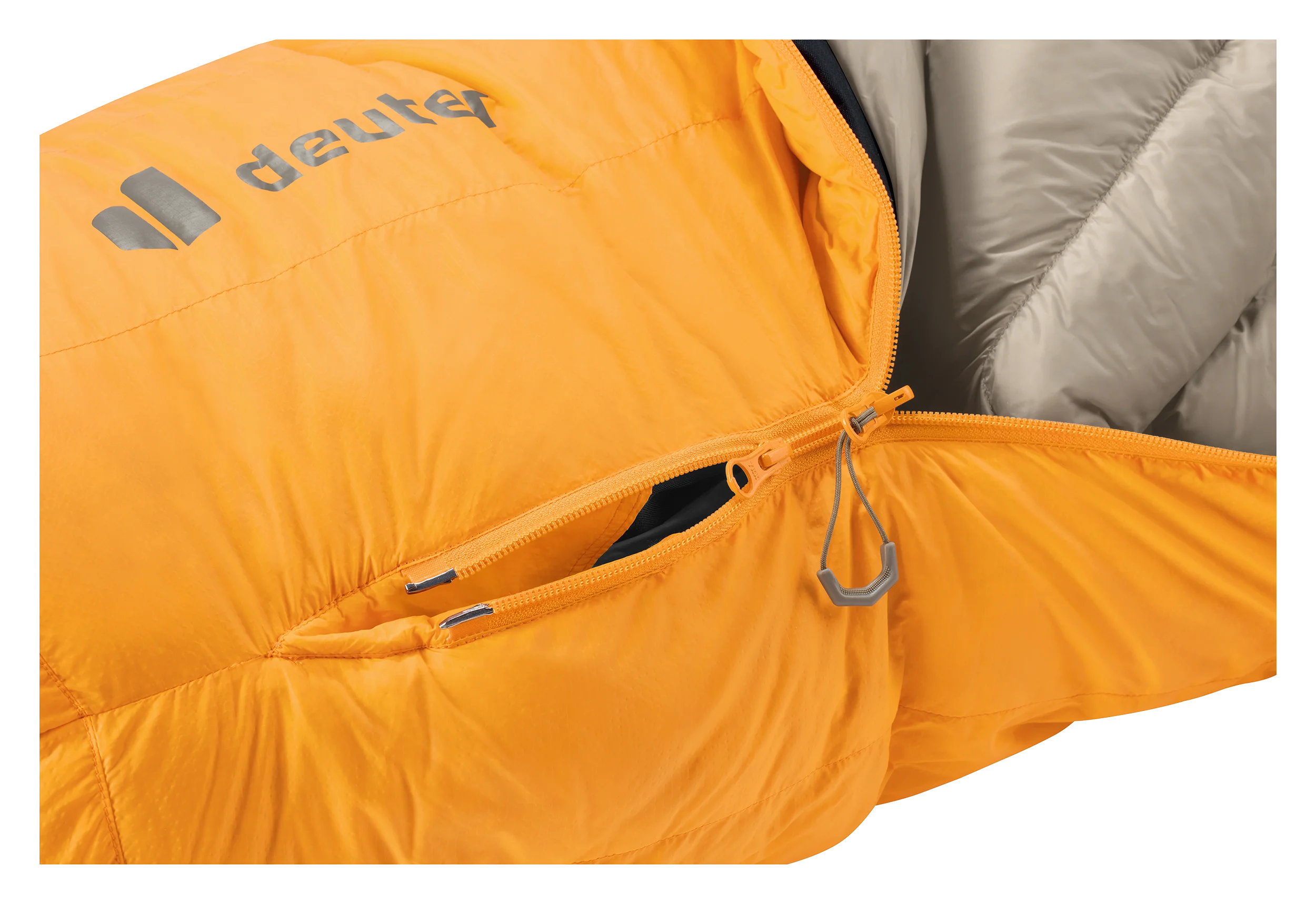 jacket, puffer, orange, zipper, drawcord