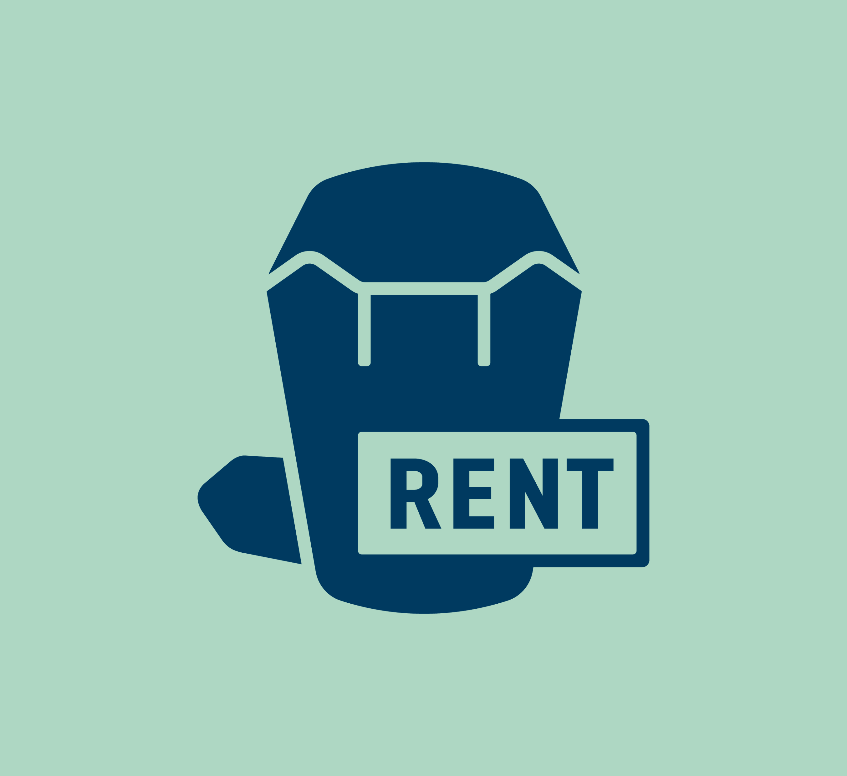 rental uniform, uniform shirt, rent sign, navy blue, graphic icon