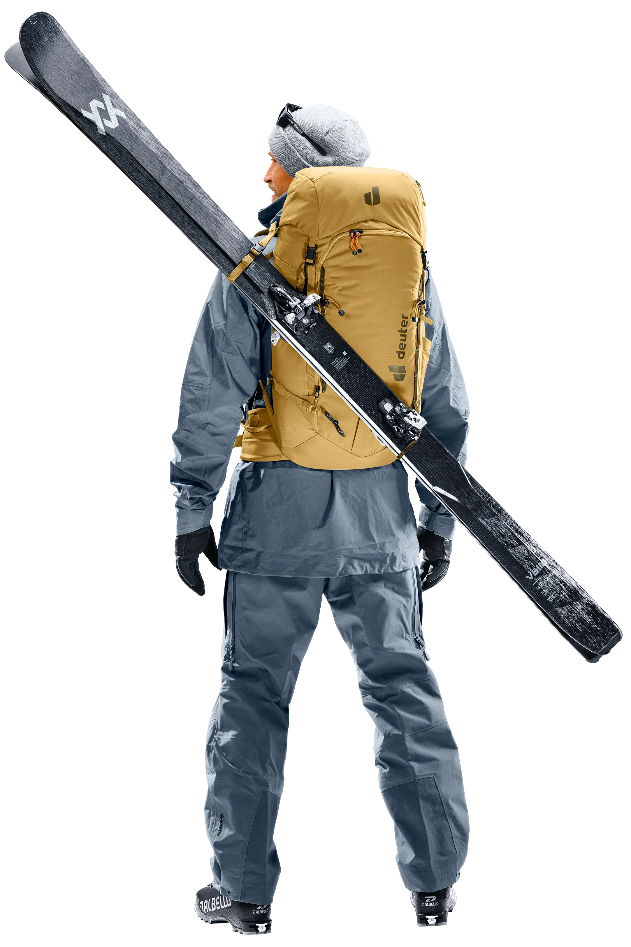ski, skis, backpack, outerwear, hiking gear
