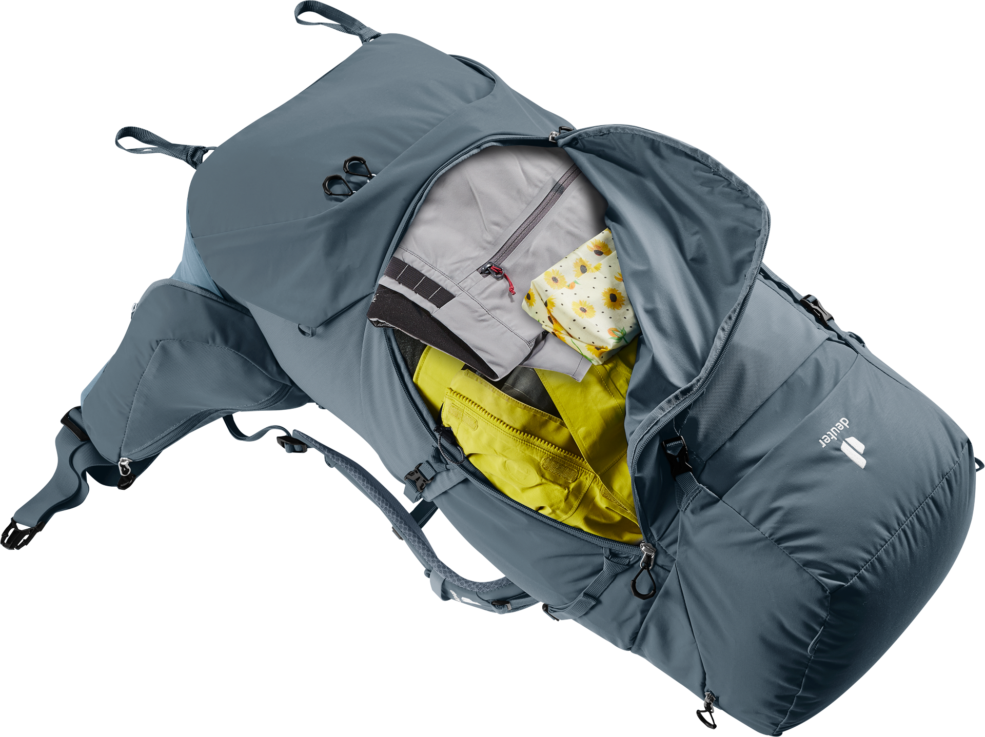 Aircontact Core 70+10 backpack, travel, outdoor, blue, zipper