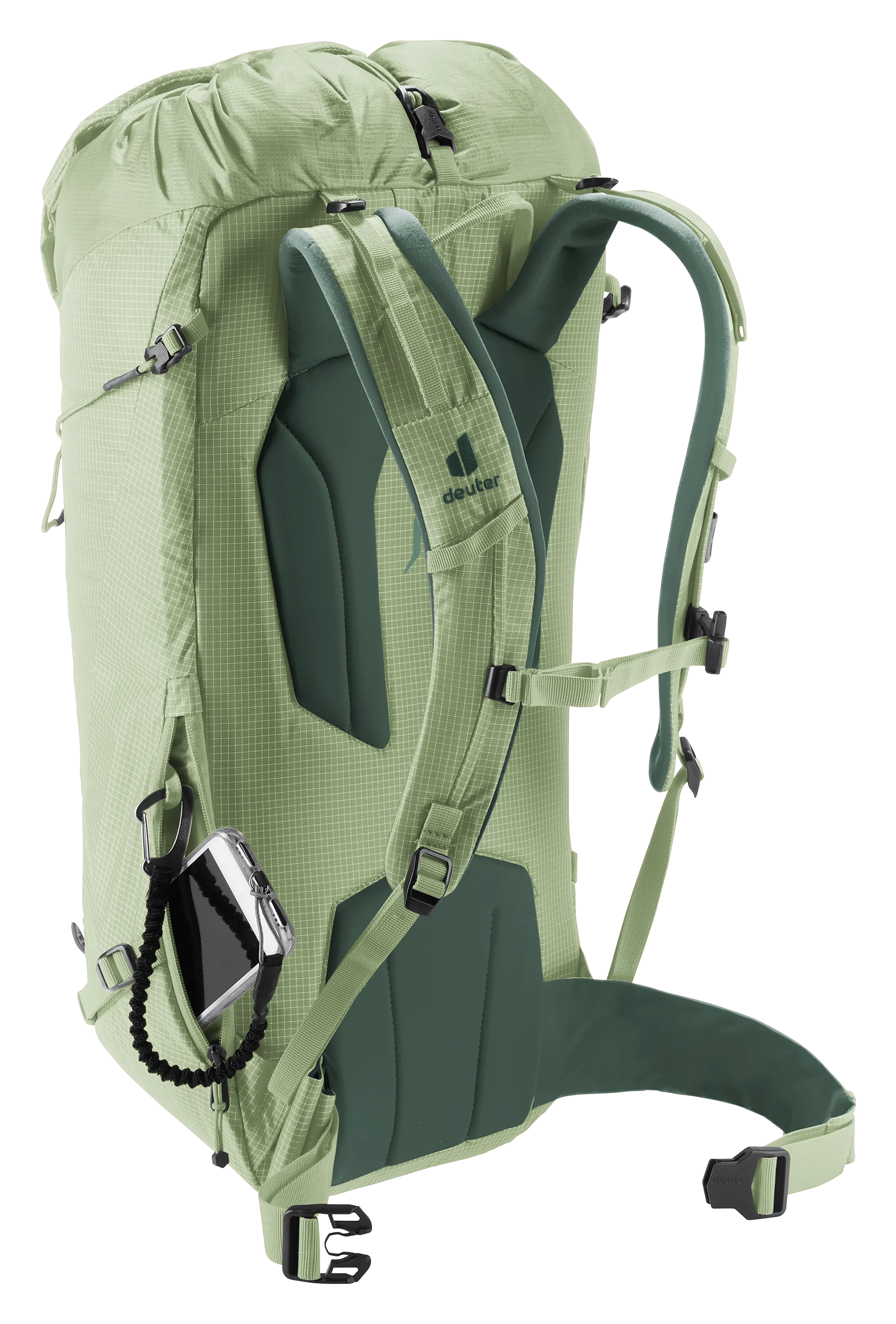 backpack, hiking, daypack, green, shoulder straps