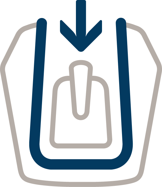 Reinforced safety compartment for shovel blade and handle