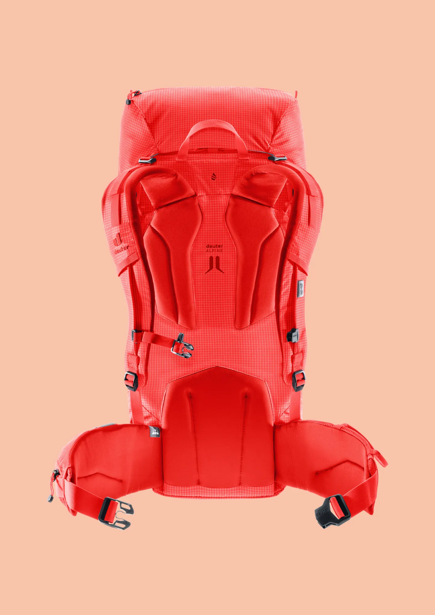backpack, hiking, pack, red, shoulder straps
