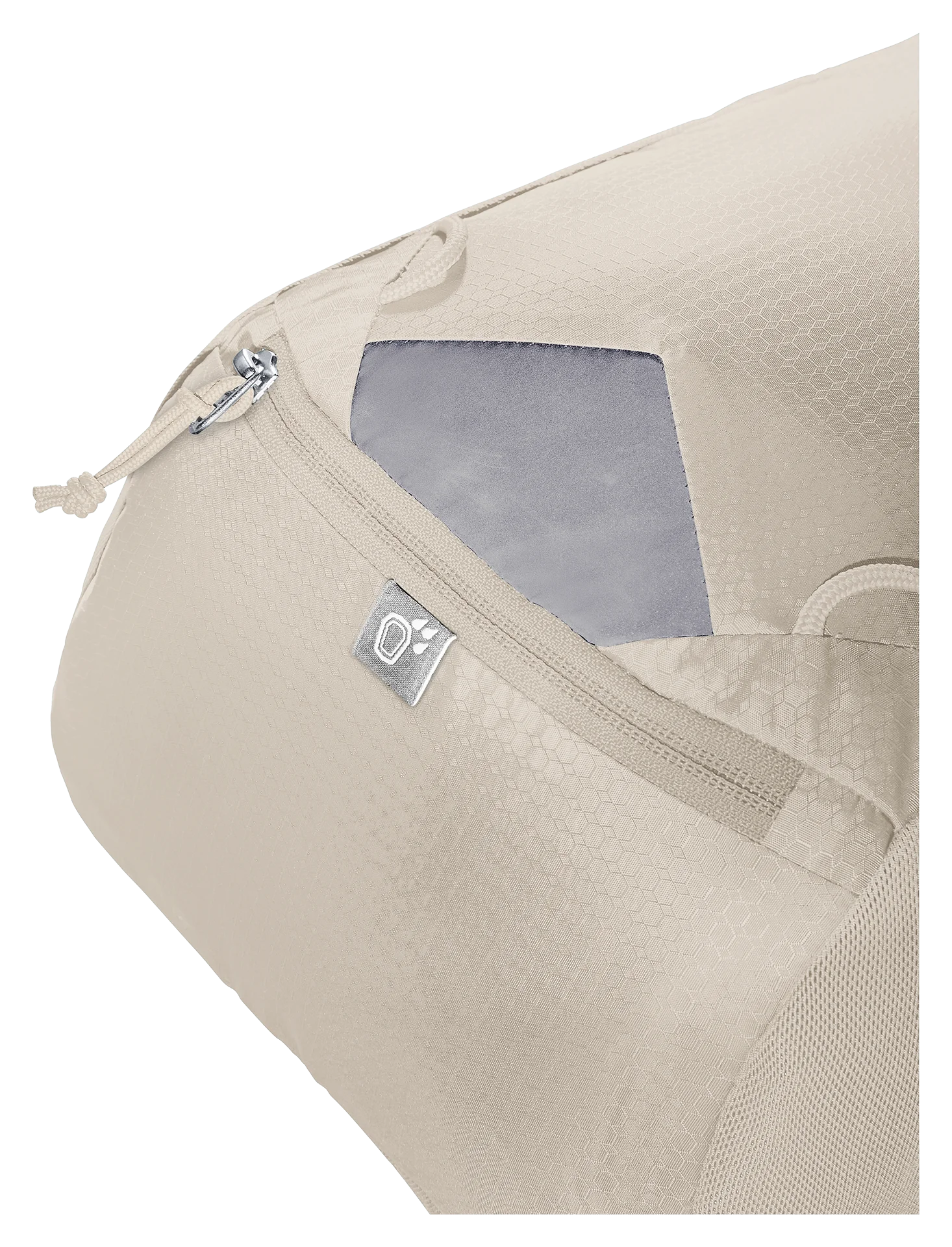 backpack, hip-pack, beige, zipper, mesh