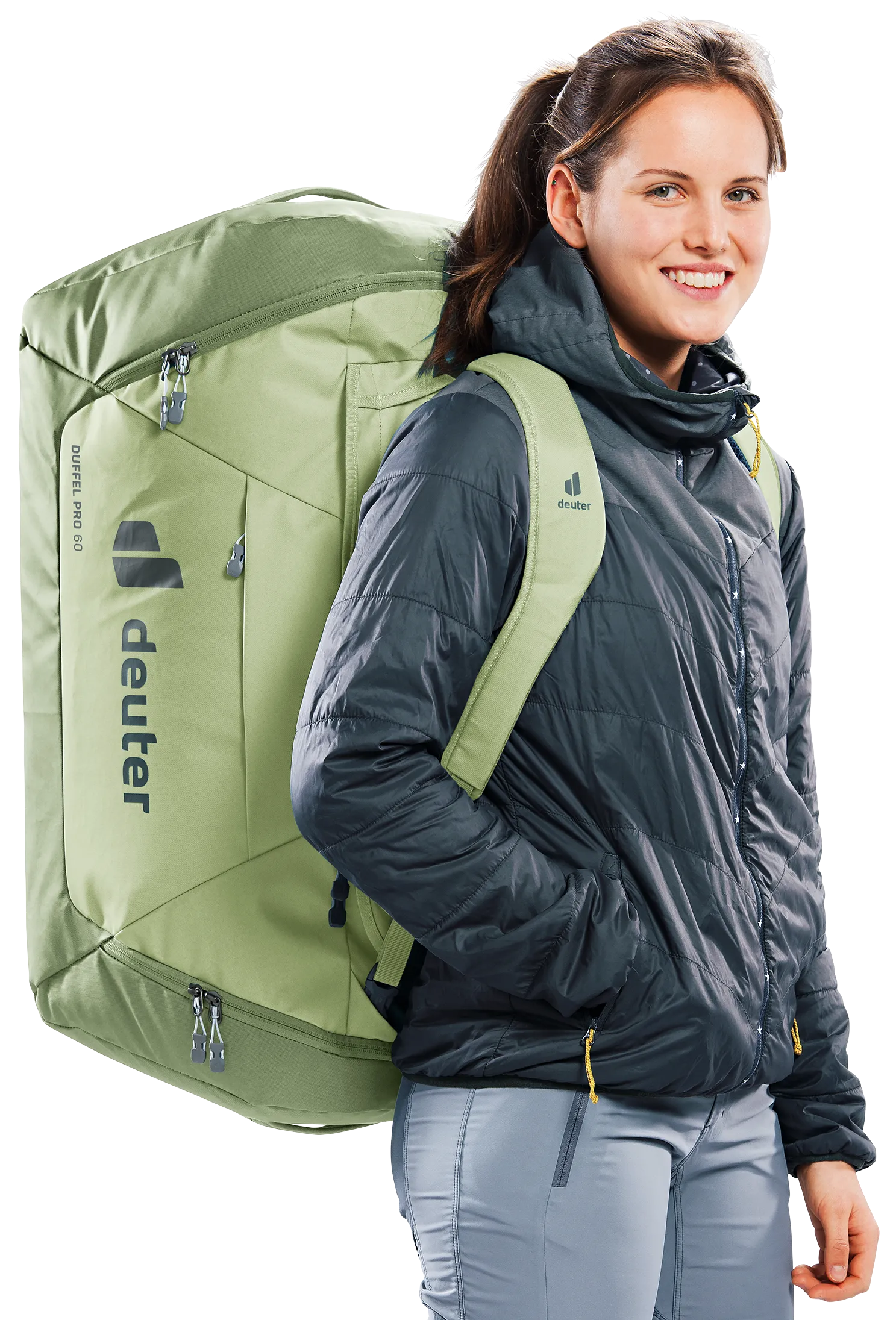 Clothing, Coat, Jacket, Bag, Face, backpack, camping, green, pillowy, padding