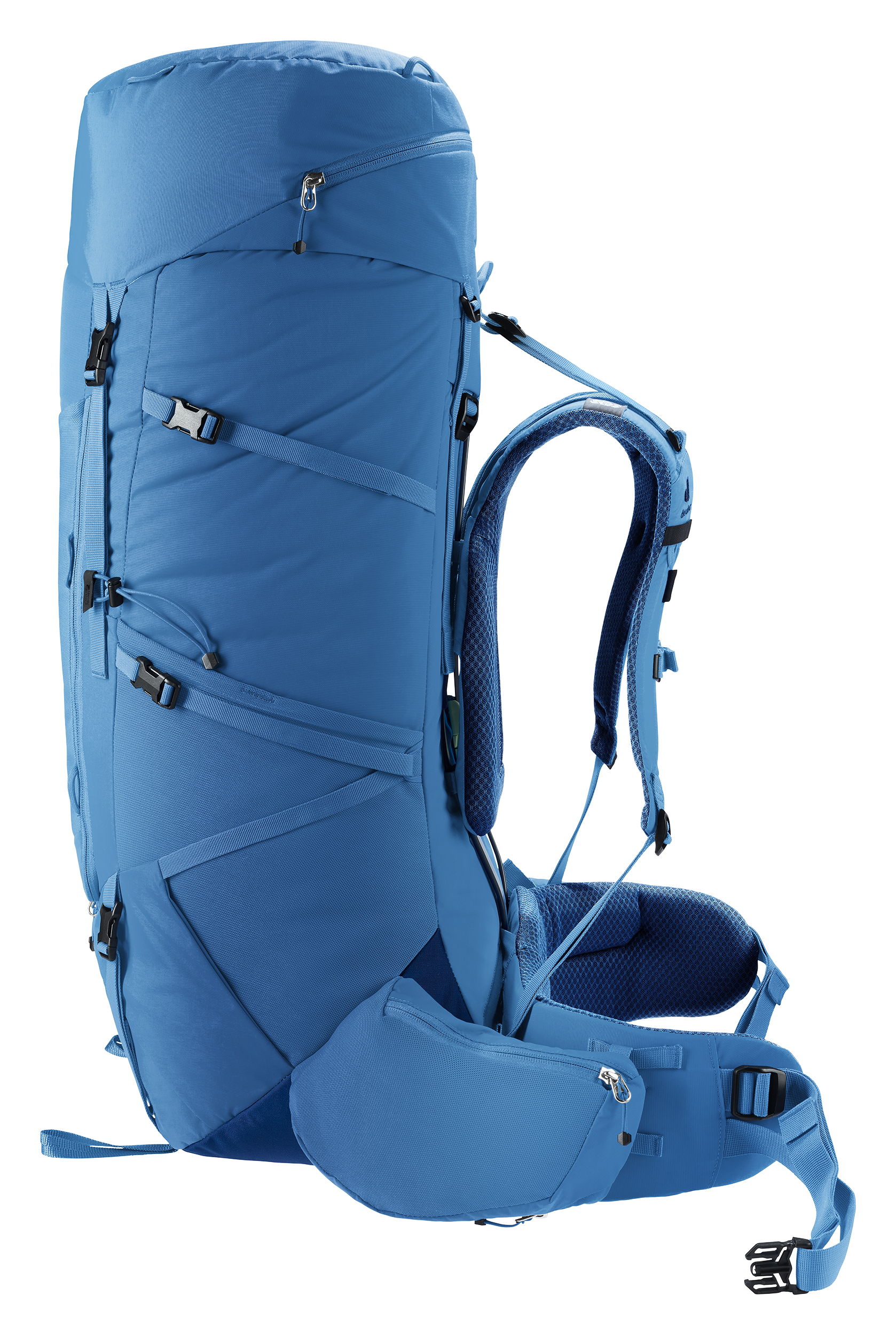 Aircontact Core 70+10 backpack, blue, hiking, outdoor, ergonomic, backpack, hiking, hydration-compatible, blue, shoulder-straps