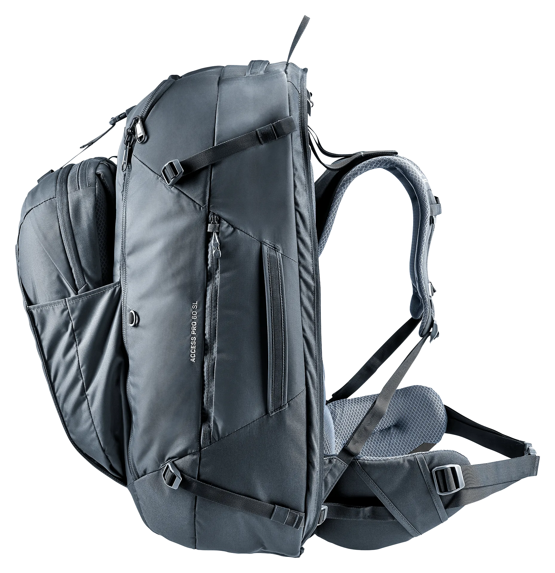 Bag, Backpack, backpack, hiking, outer material, grey, shoulder straps