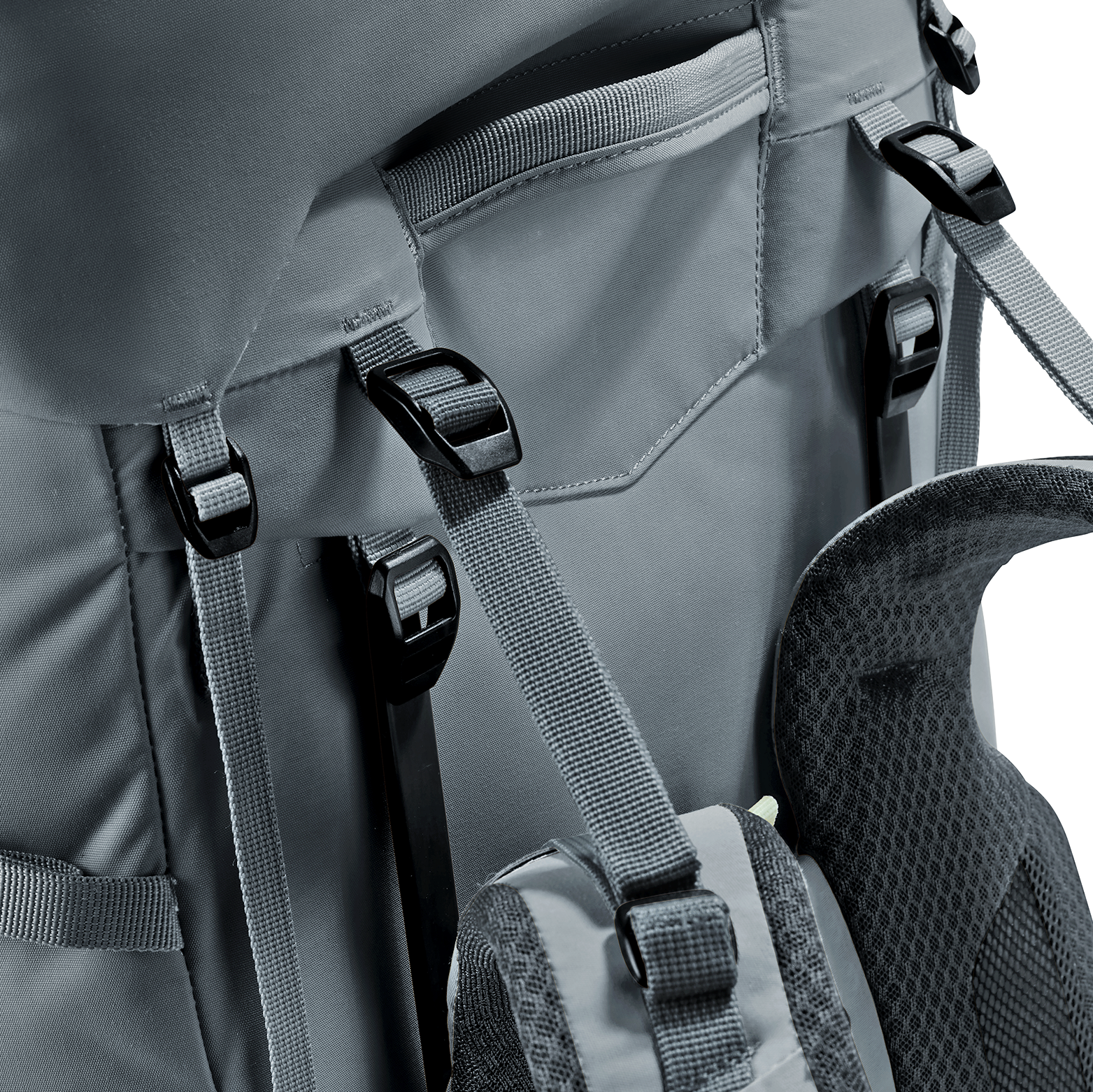 Aircontact Core 65+10 SL backpack, travel bag, strap, buckles, gray, backpack, outdoor, straps, buckles, padded strap