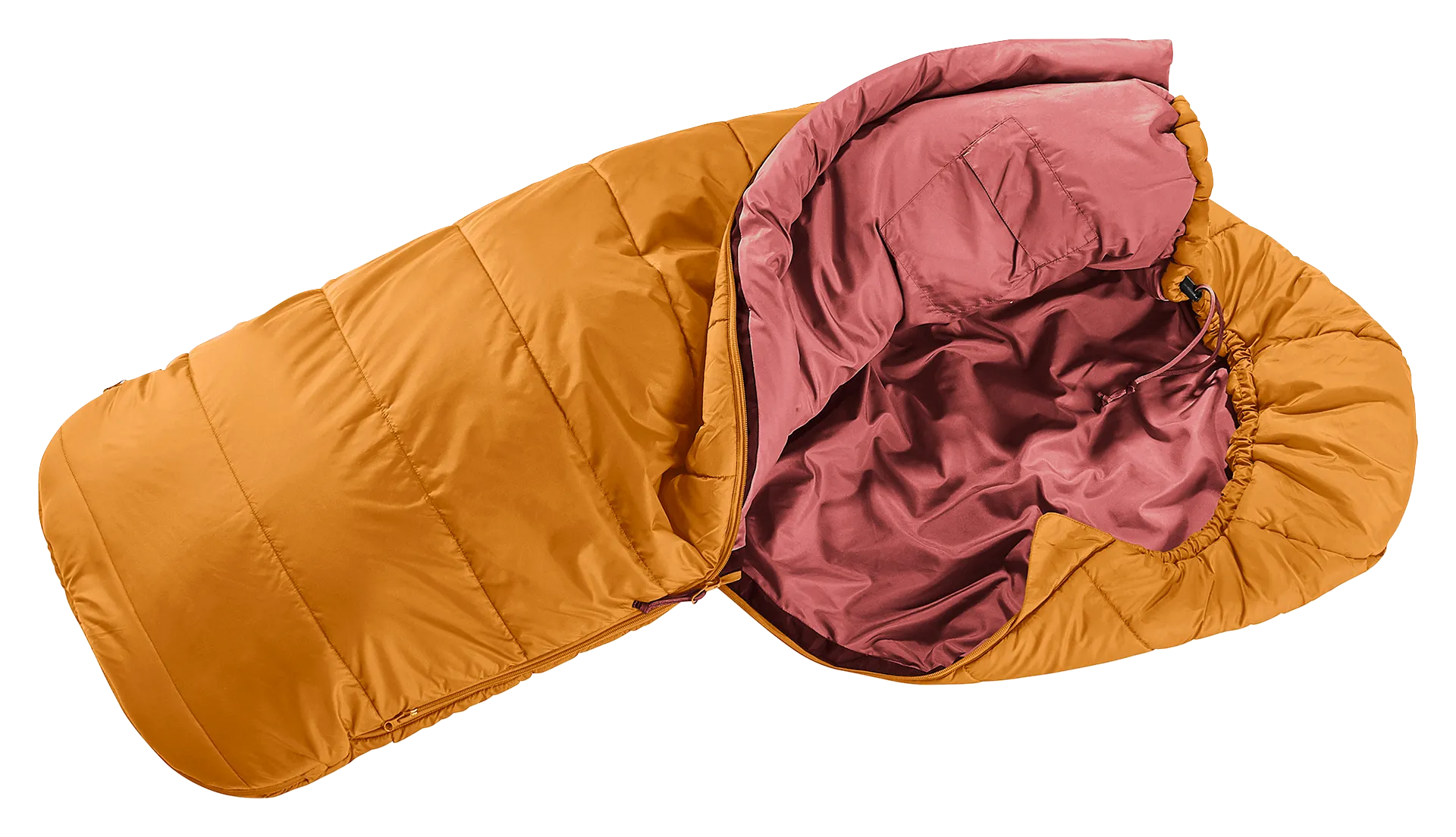 Clothing, Coat, Jacket, Vest, puffer, jacket, orange, pink lining, hooded