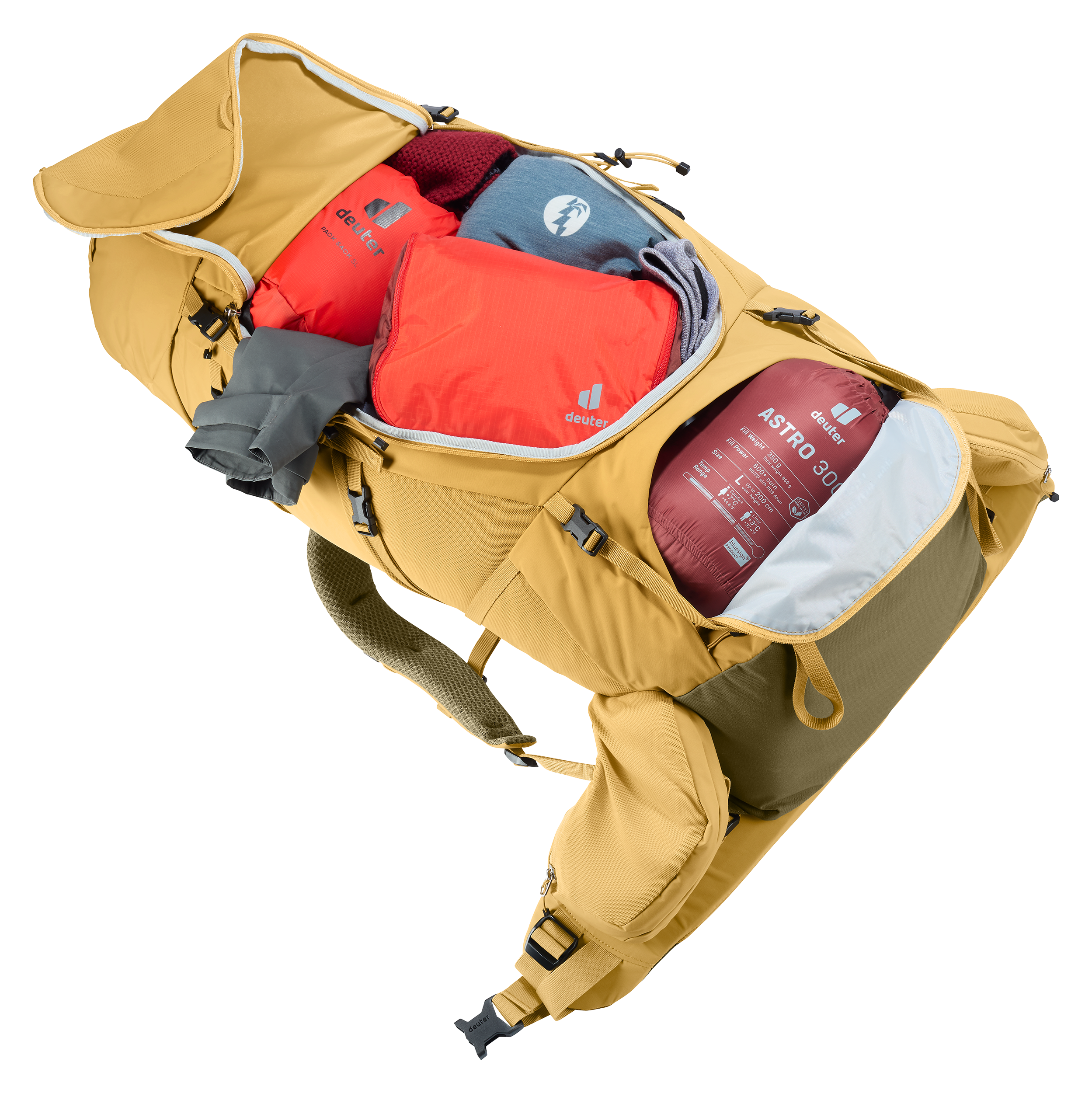 Aircontact Core 60+10 - Backpacking packs - savanna nori