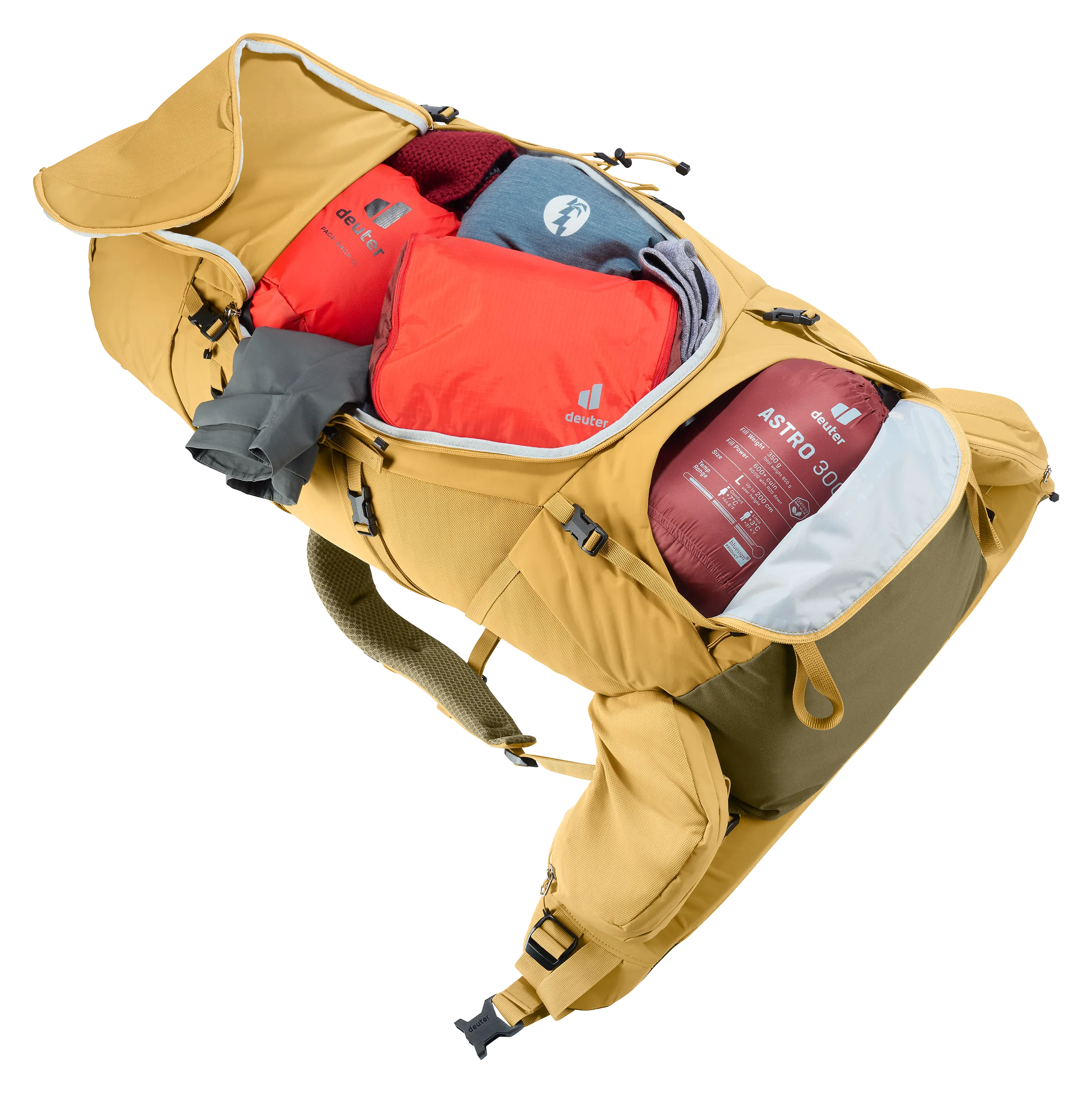 Aircontact Core 60+10 - Backpacking packs - savanna nori